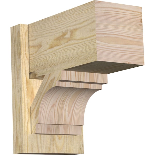 Ekena Millwork Merced Block Rough Sawn Outlooker, Douglas Fir, 8"W x 14"D x 14"H OUT08X14X14MRC05RDF - main